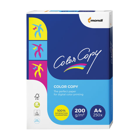 Бумага COLOR COPY, А4, 200 г/м2, 250 л., для полноцветной лазерной печати, А++, Австрия, 161% (CIE)