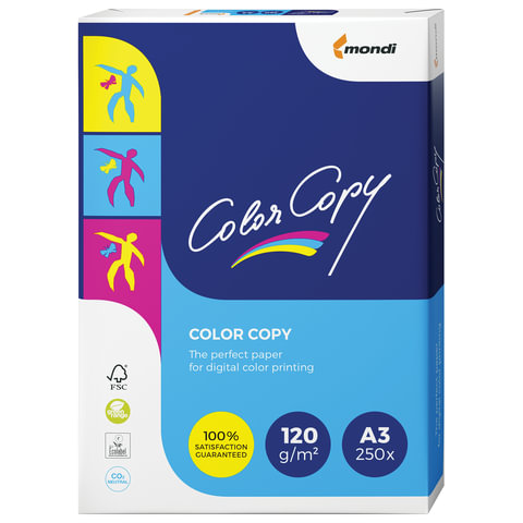 Бумага COLOR COPY, А3, 120 г/м2, 250 л., для полноцветной лазерной печати, А++, Австрия, 161% (CIE)