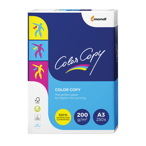 Бумага COLOR COPY, А3, 200 г/м2, 250 л., для полноцветной лазерной печати, А++, Австрия, 161% (CIE)
