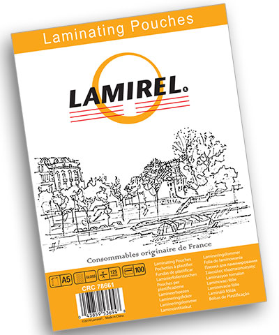 Пакетная пленка для ламинирования, A5, 125 мкм (100 шт.), глянцевая, Lamirel, LA-78661 купить по низкой цене в магазине Poligrafmall.ru