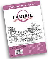 Обложка картонная Chromolux, А4, 230 гр/м. (100 шт.), черная, глянцевая, Lamirel, LA-78692