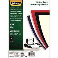 Обложка картонная Delta, А3, 250 гр/м. (100 шт.), слоновая кость, с тиснением под кожу, Fellowes, FS-53740