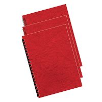 Обложка картонная Delta, А4, 250 гр/м. (100 шт.), красная, с тиснением под кожу, Fellowes, FS-53703